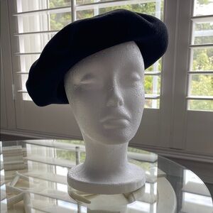 LAULHERE French beret black wool.  Great condition, never worn.